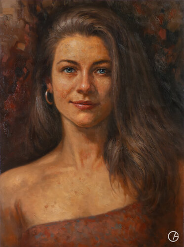 Adi – Bleu incandescent van Arthur Og, Schilderij te koop op Singulart