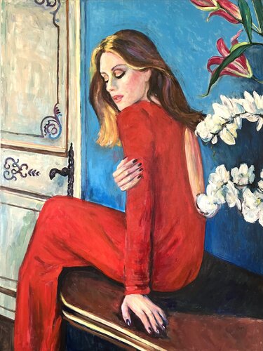 RED DRESS van Elisabetta Schlegel, Schilderij te koop op Singulart
