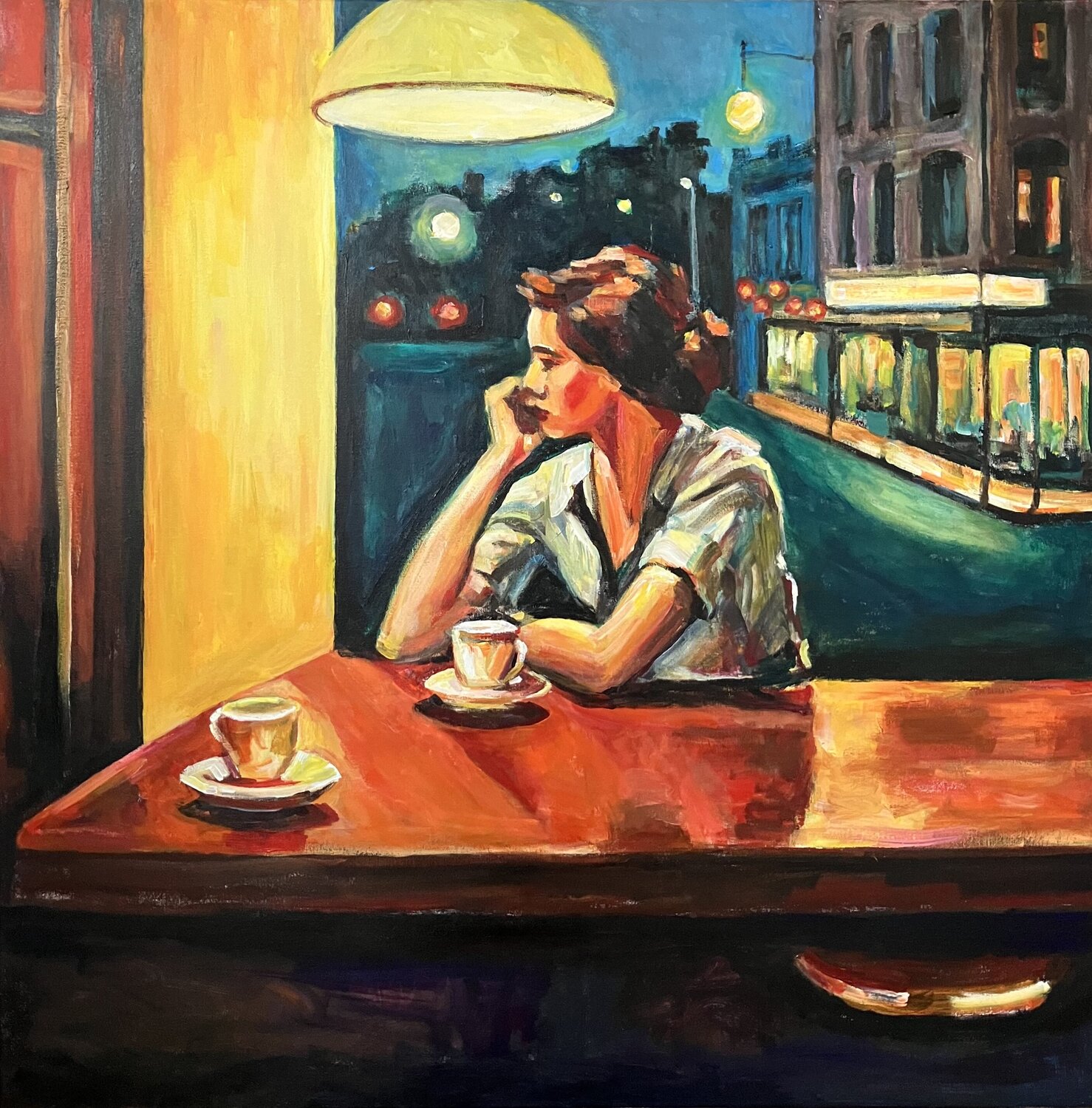 NACHTSCHWÄRMERIN Elisabetta Schlegel Dipinto originale in vendita