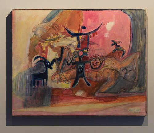 Gulliver with the lilliputians. van Nancy Barasch, Schilderij te koop op Singulart