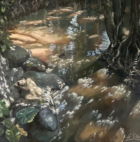 Slumber by the River van Barbara Efi, Schilderij te koop op Singulart