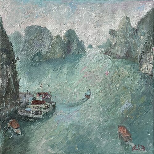 Emerald bay van Barbara Efi, Schilderij te koop op Singulart