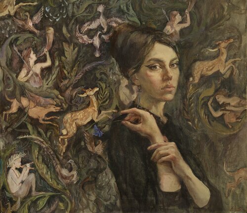 self-portrait 2023 van Barbara Efi, Schilderij te koop op Singulart
