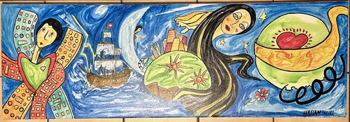 REVERIES SOUS LA LUNE par Hassan Zanoune, Peinture en vente sur Singulart