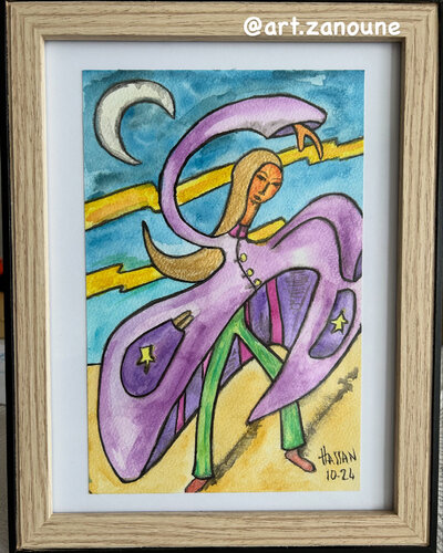 la magicienne par Hassan Zanoune, Peinture en vente sur Singulart
