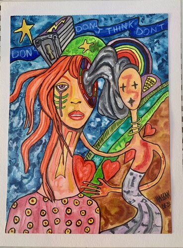 Don't Think par Hassan Zanoune, Œuvre sur papier en vente sur Singulart