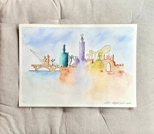 Skyline de Sevilla by Lola López Girón, Painting for Sale on Singulart