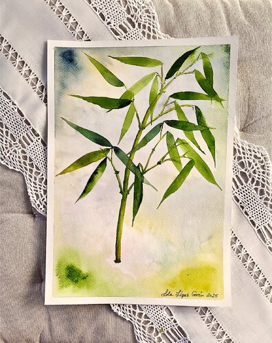 Rama de bambú. by Lola López Girón, Painting for Sale on Singulart