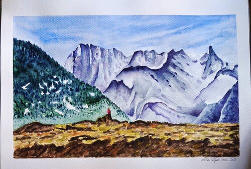 El Mont Blanc - Alpes - Chamonix by Lola López Girón, Painting for Sale on Singulart