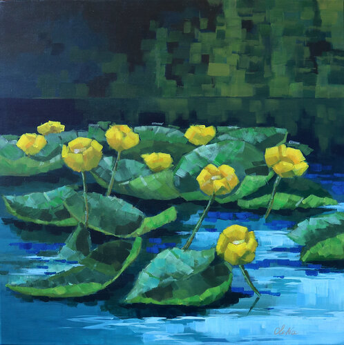 Water lilies par Olena Nakonechna, Peinture en vente sur Singulart