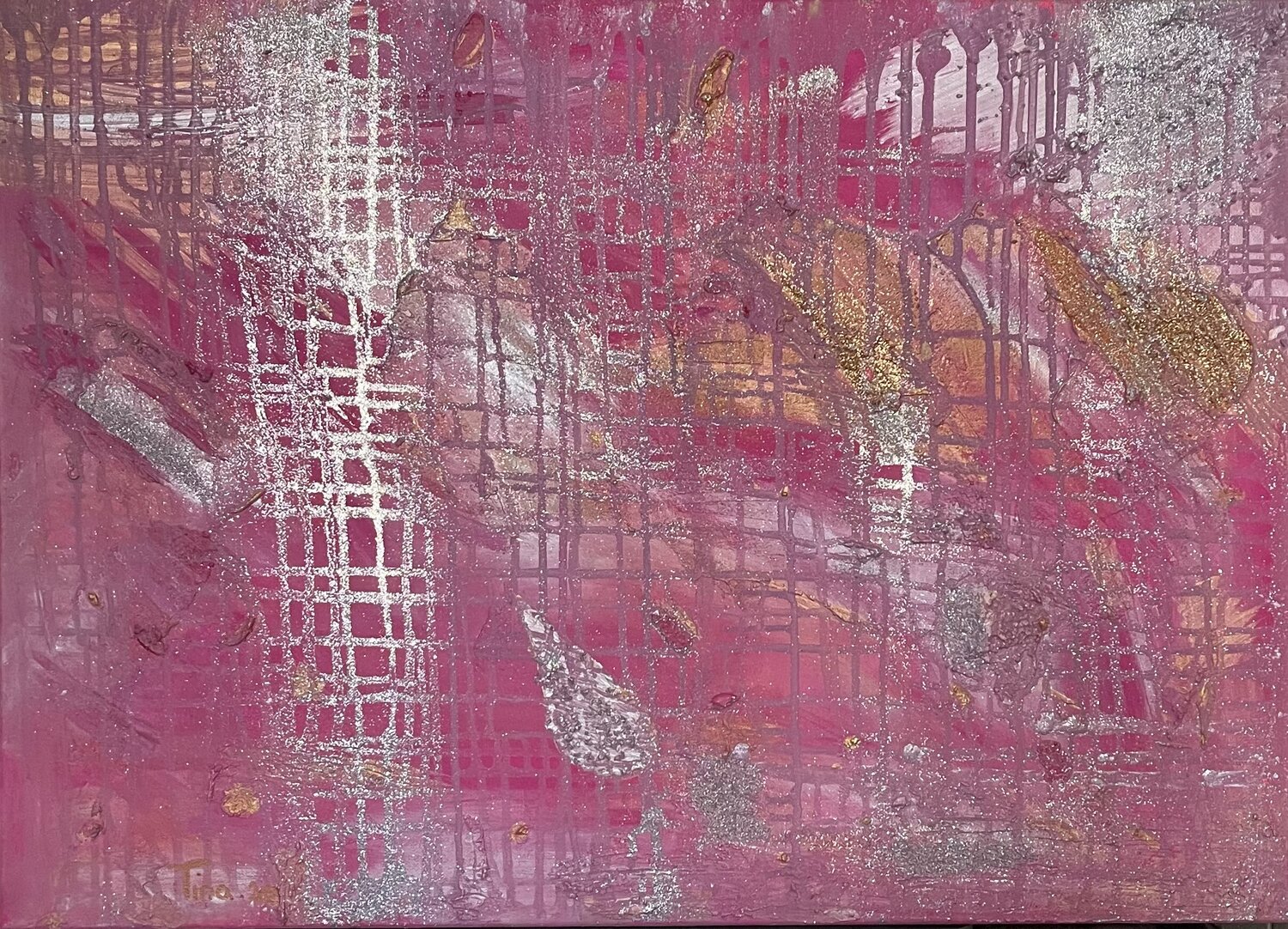 *Pink Glamour* Christina Sachsen-Coburg und Gotha Originalgemälde zu verkaufen