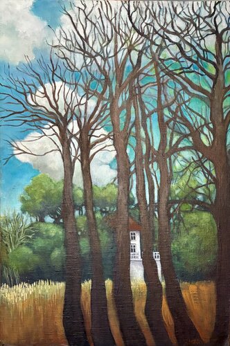 Through the trees di Rebecca Merry, Pittura in vendita su Singulart