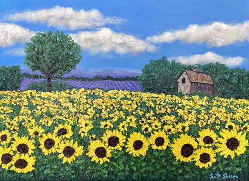 Summer in Gold van Lisett Llorens, Schilderij te koop op Singulart