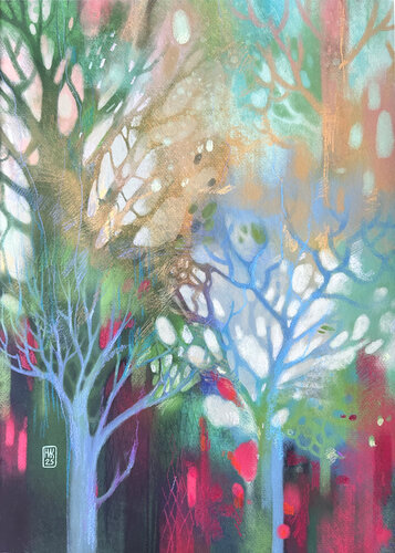 Serenity. Poppies in the forest de Natalia Nik, Otros medios a la venta en Singulart