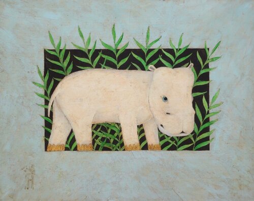 Hippopotamus by Vyacheslav Gayun, Painting for Sale on Singulart