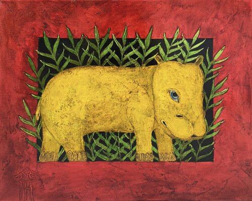Hippopotamus van Vyacheslav Gayun, Schilderij te koop op Singulart
