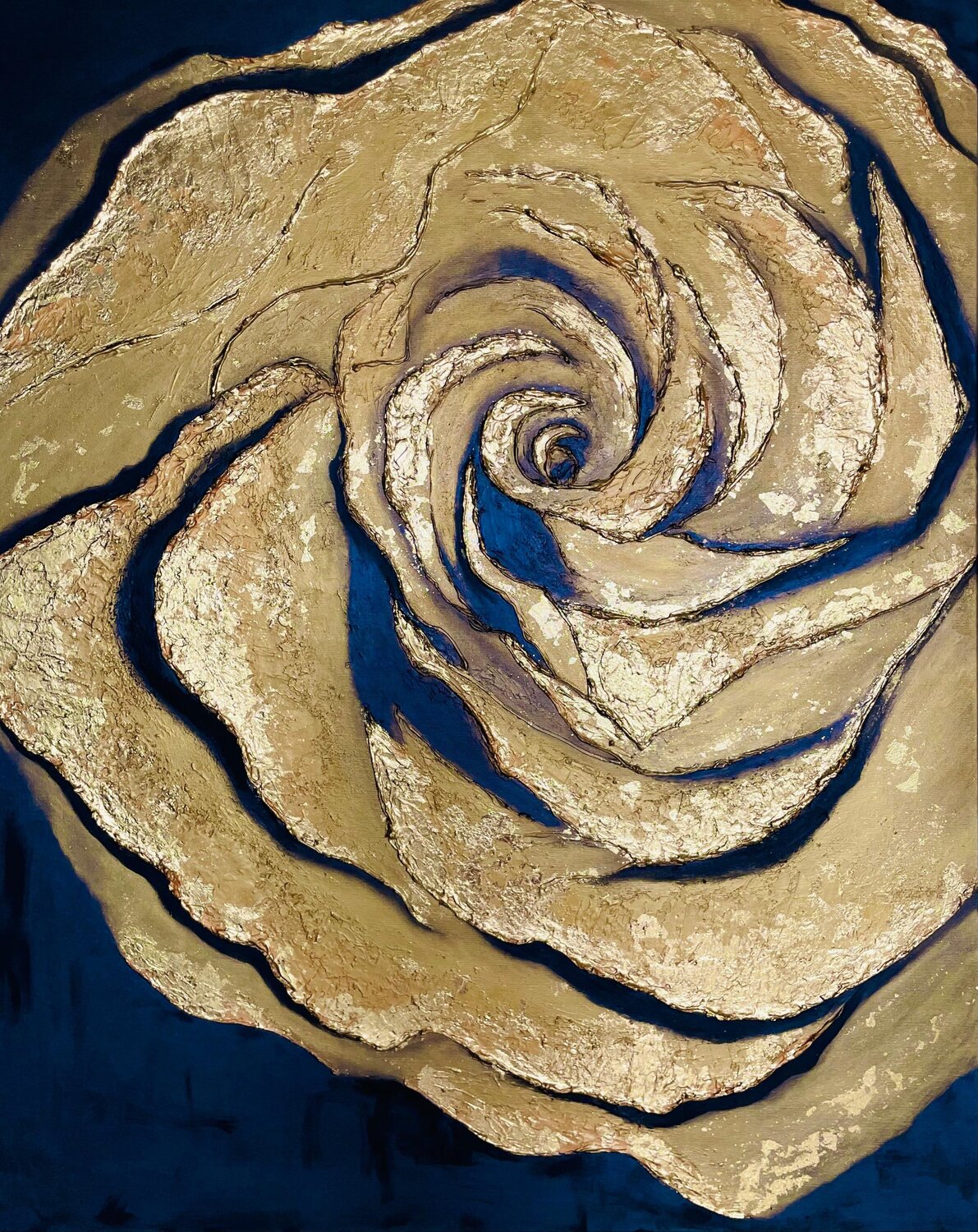 Golden Memories in Textured Blossom Joyce Tan Original painting for sale