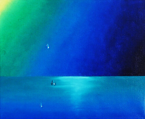 Ocean and Water Drops 1 van Doreen Gehrke, Schilderij te koop op Singulart
