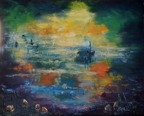 Le Coeur en paix van Eliette Gaurin, Schilderij te koop op Singulart