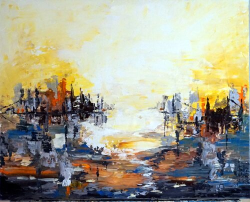 Reflets sur le port von Eliette Gaurin, Malerei kaufen auf Singulart