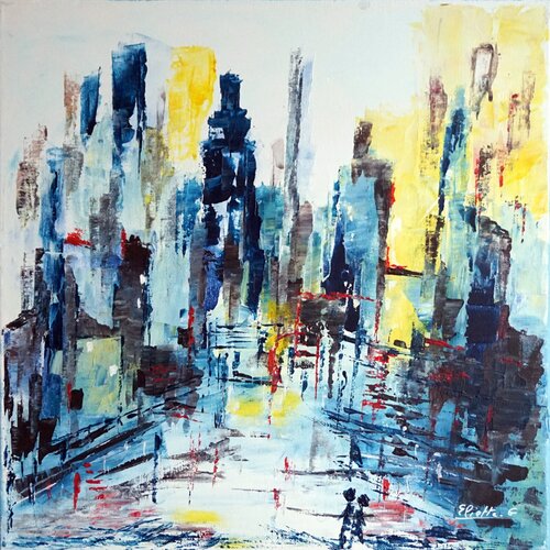 Petits bonheurs dans la ville de Eliette Gaurin, Pintura a la venta en Singulart