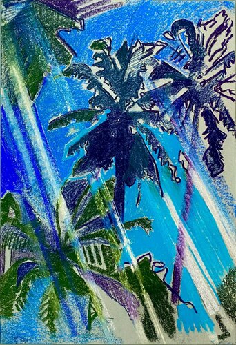 Indian Palms by James Vaulkhard, Painting for Sale on Singulart
