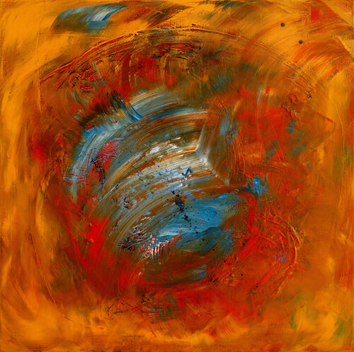 orange machiavélique van Marianne Nollevalle-Lowy, Schilderij te koop op Singulart
