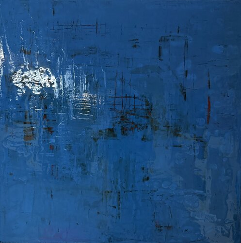 Bleu by Marianne Nollevalle-Lowy, Painting for Sale on Singulart