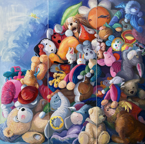 Les jouets du placard von Christel Fréon, Malerei kaufen auf Singulart