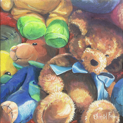 L'ourson dort von Christel Fréon, Malerei kaufen auf Singulart