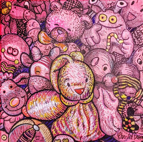 Le lapin blanc di Christel Fréon, Pittura in vendita su Singulart