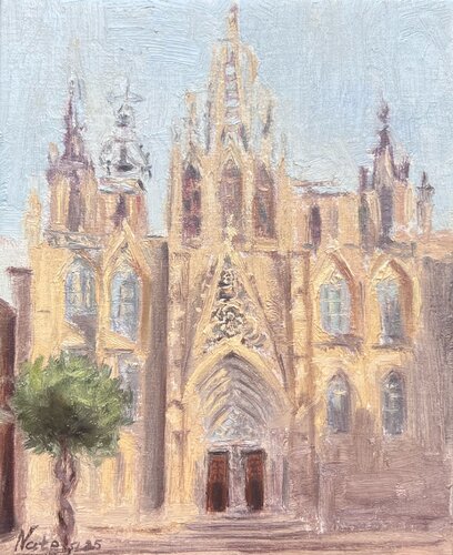 Cathedral of Barcelona van Natela Krutii, Schilderij te koop op Singulart