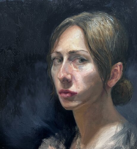 Self- Portrait, Unsaid van Natela Krutii, Schilderij te koop op Singulart
