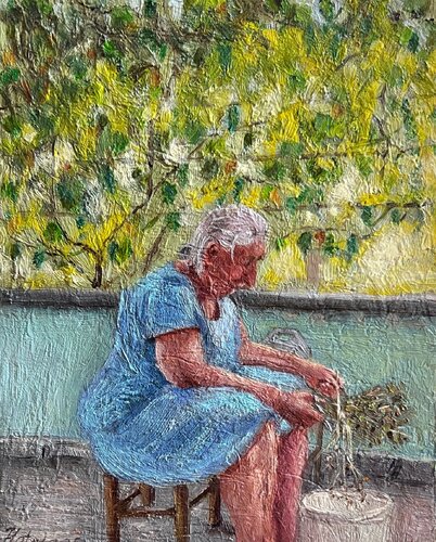 Blue Dress van Natela Krutii, Schilderij te koop op Singulart