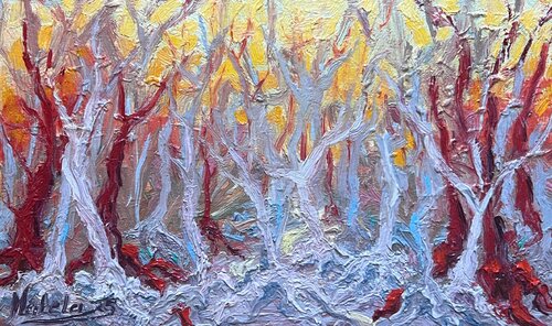 Veins of the Woods #2 van Natela Krutii, Schilderij te koop op Singulart