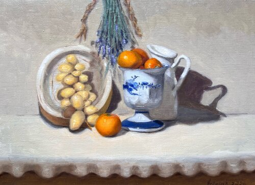 Still Life with Fresh Dates van Natela Krutii, Schilderij te koop op Singulart