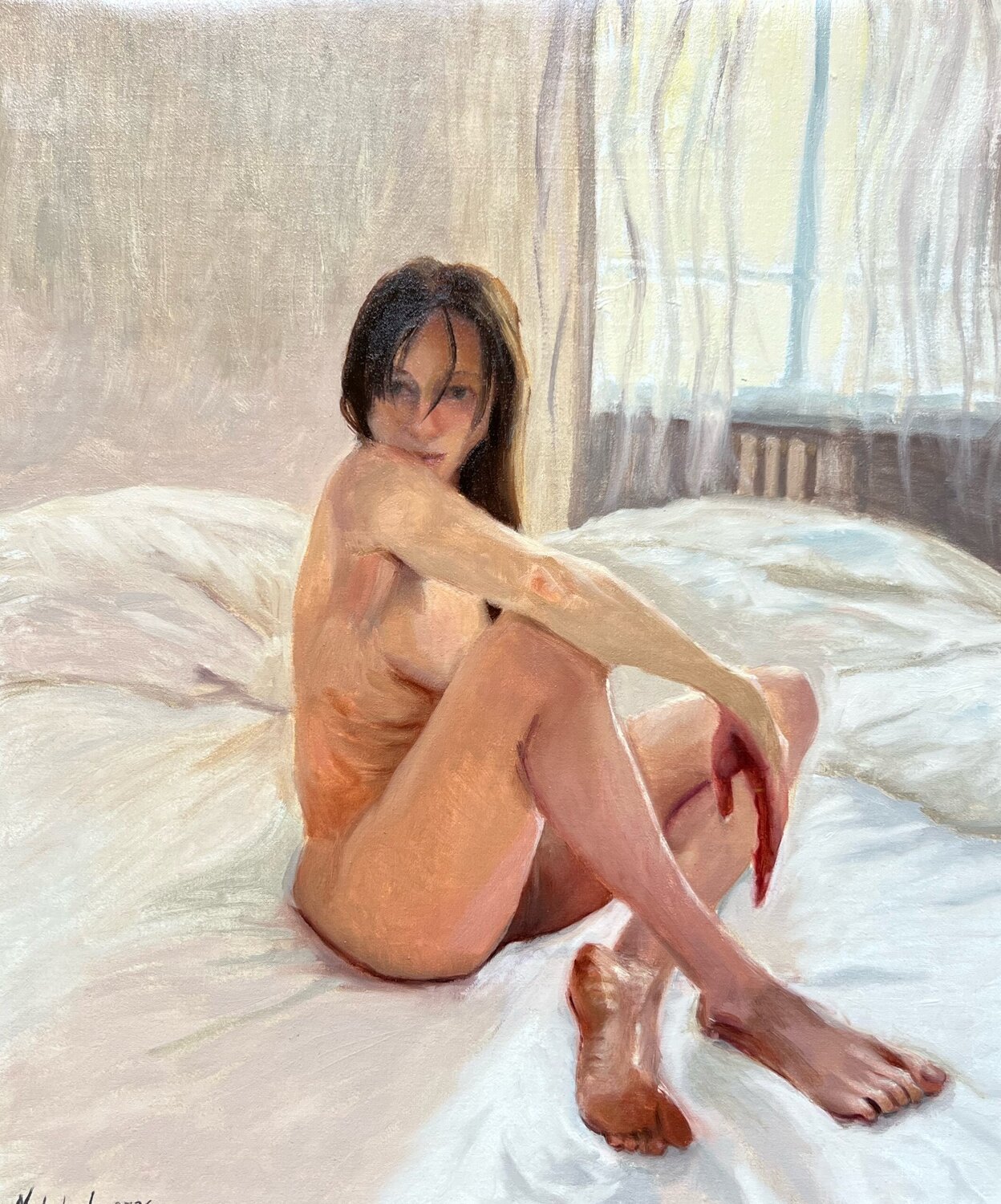 The Quiet Morning Natela Krutii Dipinto originale in vendita