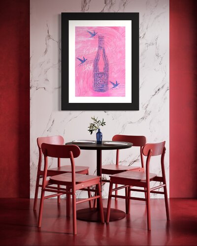 LE CANTE GAU ROSÉ MILLÉSIME 2021- DOMAINE DE LA RÉALTIÉRE - ART & WINE COLLECTION van Lilou Aurélie HONORÉ, Schilderij te koop op Singulart