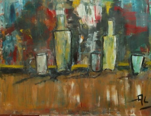 RIFLESSI  BOTTIGLIE E BICCHIERI ALFONSO CESARO