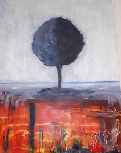 L'ALBERO TRA ACQUA E FUOCO von ALFONSO CESARO, Malerei kaufen auf Singulart