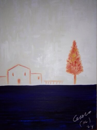 LA FATTORIA E L'ALBERO von ALFONSO CESARO, Malerei kaufen auf Singulart