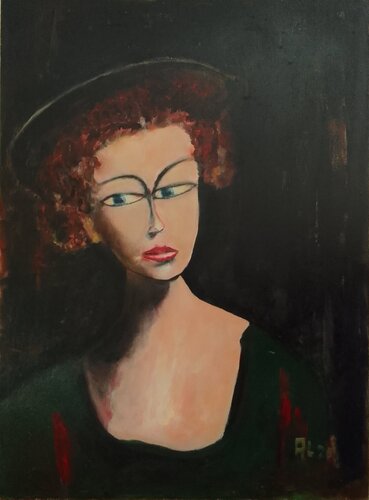 DONNA COL CAPPELLO by ALFONSO CESARO, Painting for Sale on Singulart