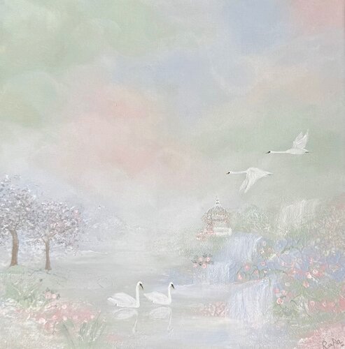 Peace Under the Pink Skies n° 2 de Rafia Rasheed, Pintura a la venta en Singulart