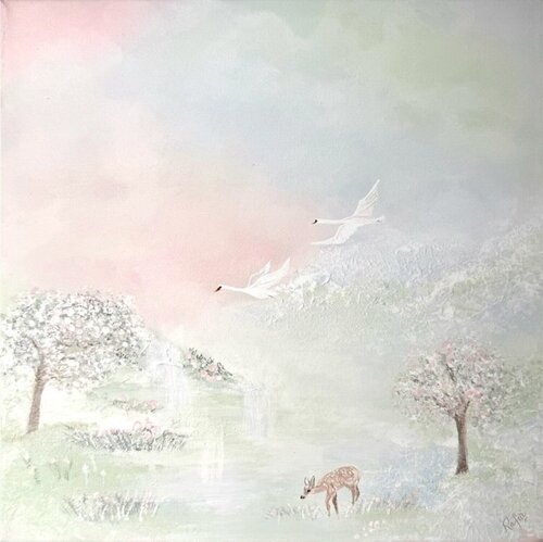 Under the Pink Skies n° 1 by Rafia Rasheed, Painting for Sale on Singulart