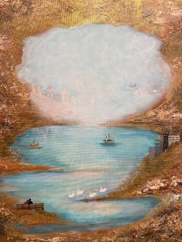 Dreamer's Horizon by Rafia Rasheed, Painting for Sale on Singulart