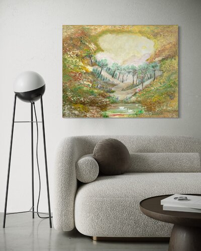 Golden Serenity van Rafia Rasheed, Schilderij te koop op Singulart