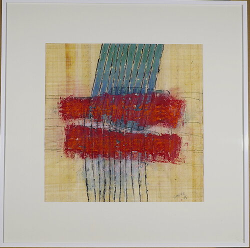 Souvenir d'Egypte - peinture sur Papyrus de Guy Muls, Pintura a la venta en Singulart