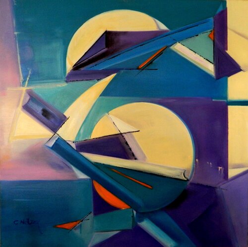 Dreaming about 2 moons von Clari Netzer, Malerei kaufen auf Singulart