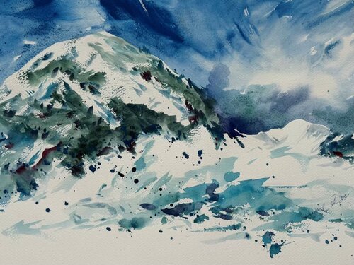 Montagna in Inverno von Shirin Eghbal, Malerei kaufen auf Singulart