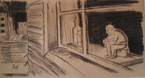 Out there, another dog. de Gabriel Fluri, Dibujo a la venta en Singulart